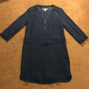 Blue Dress with Waist Tie
